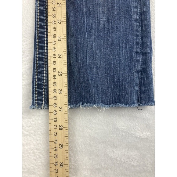 Miss Me Jeans Women's Bootcut Blue Raw Hem Size 27 (Modified‎ Length) - Picture 7 of 15